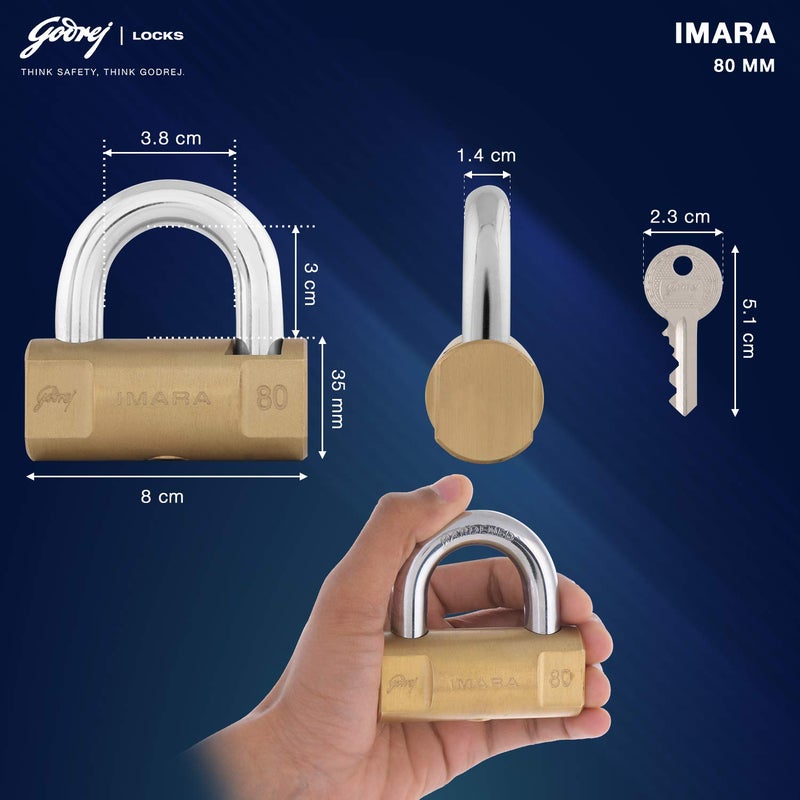 GODREJ Padlock Cylindrical 80mm - Image 2
